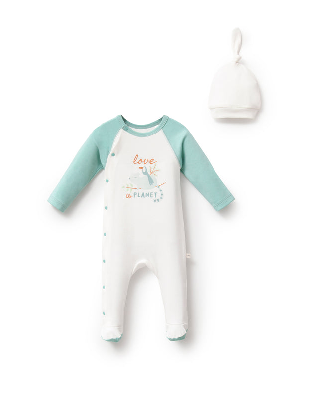 Teal Love The Planet One-Piece Set