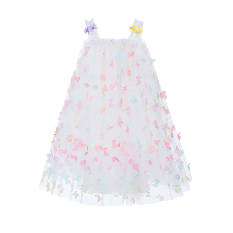 White Ombre Butterfly Dress