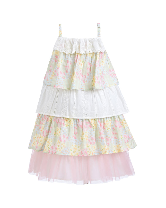 Yellow Tiered Warm Floral Dress Set