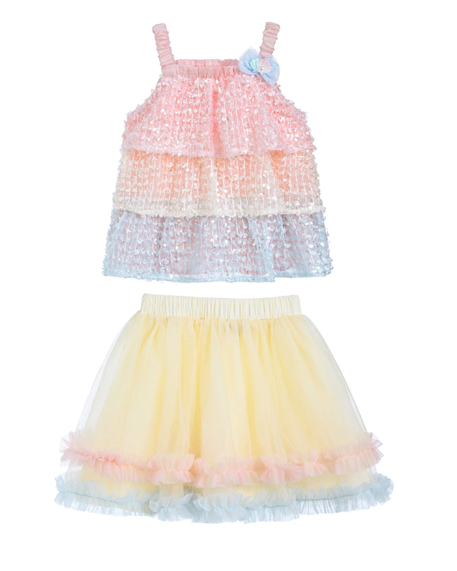 Salmon Sunset Layered Dress Set