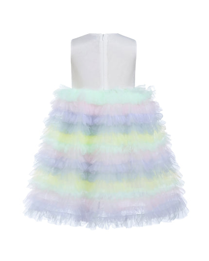 Purple Ruffle Tiered Pom Dress