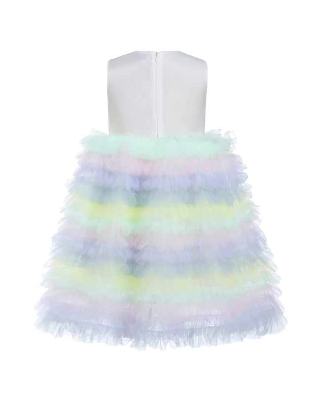 Purple Ruffle Tiered Pom Dress
