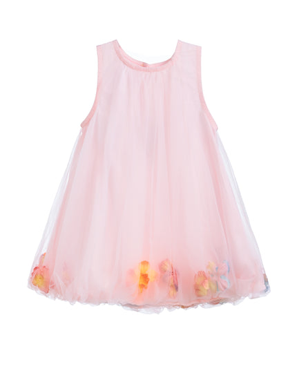 Pink Floral Layered Sleeveless Dress