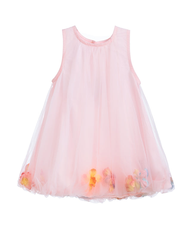 Pink Floral Layered Sleeveless Dress