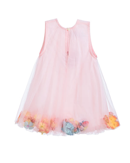 Pink Floral Layered Sleeveless Dress