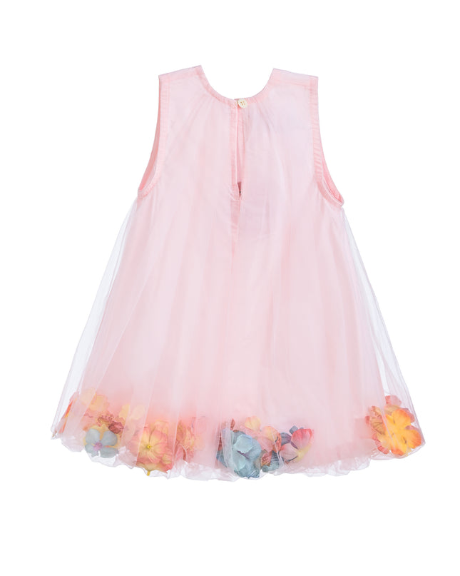 Pink Floral Layered Sleeveless Dress