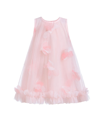 Pink Blooming Tulle Sleeveless Dress