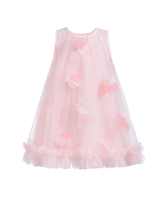 Pink Blooming Tulle Sleeveless Dress