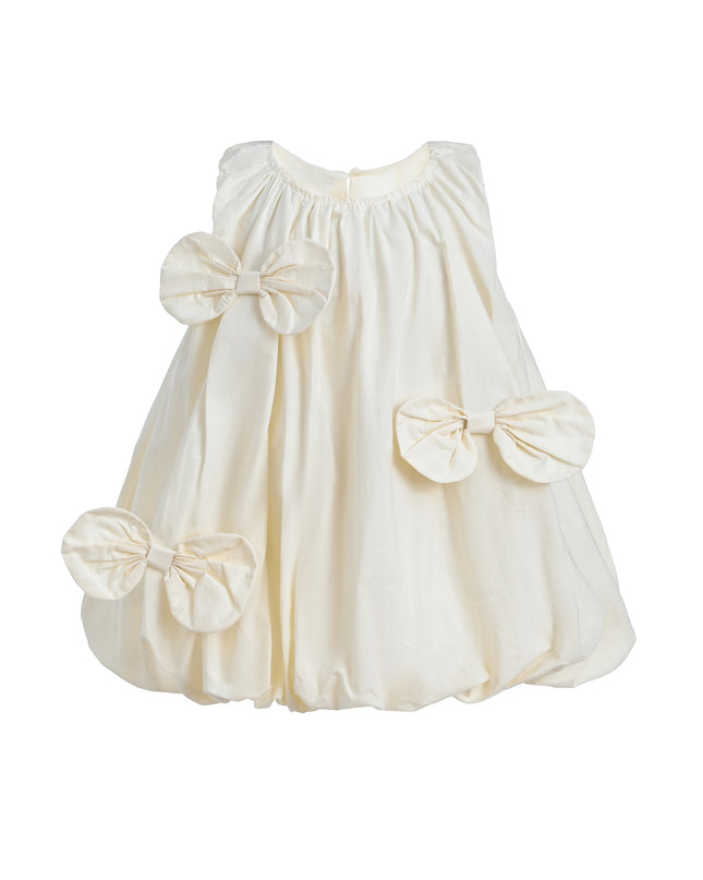Ivory Sleeveless Bow Dress