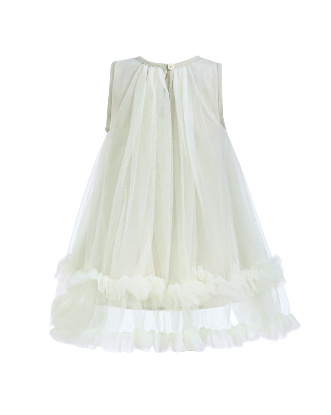 Mist Sleeveless Star Ruffle Dress