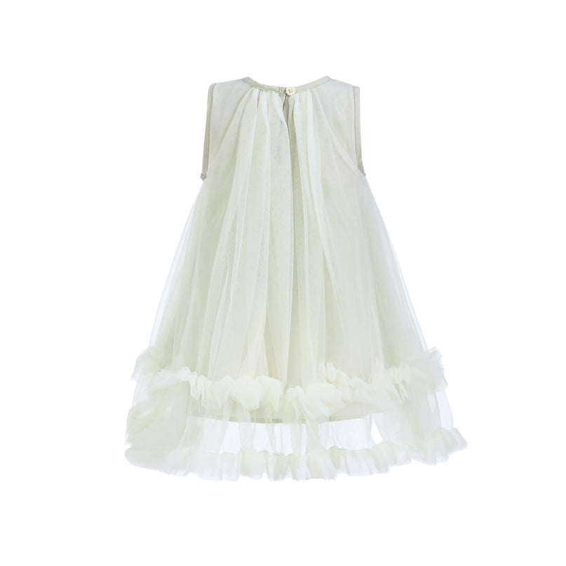Mist Sleeveless Star Ruffle Dress