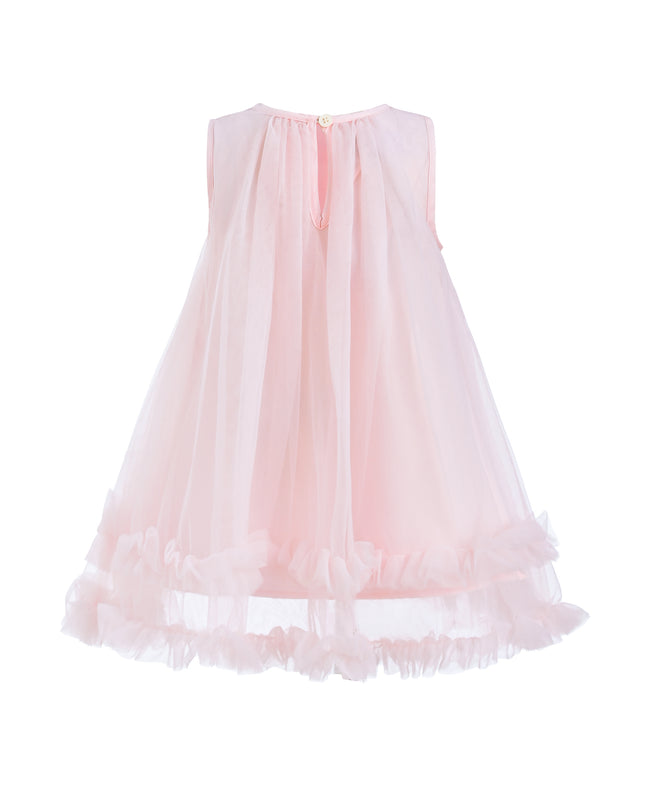 Pink Sleeveless Star Ruffle Dress