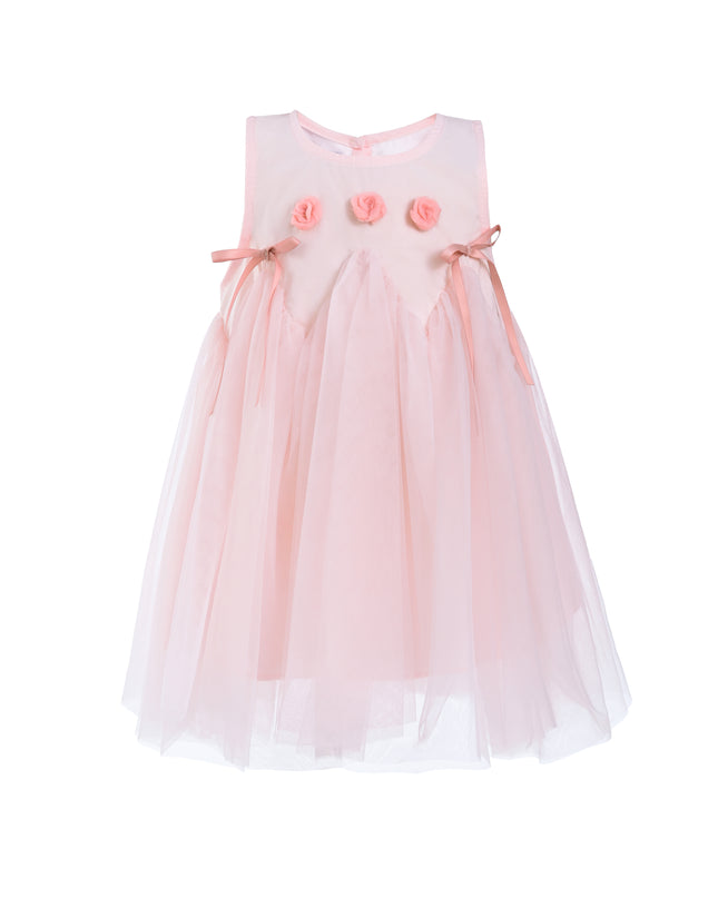 Peach Blush Rose Ribbon Dress