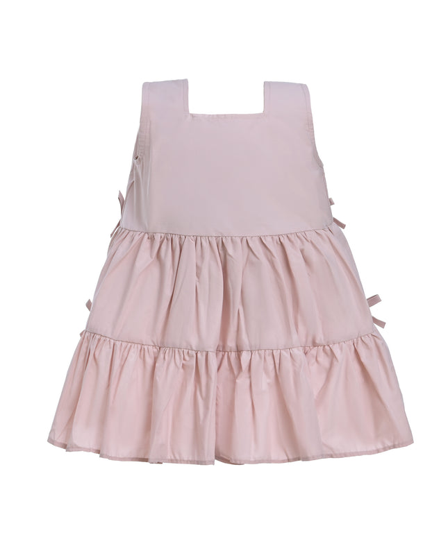 Pink Tiered Ribbon Sleeveless Dress