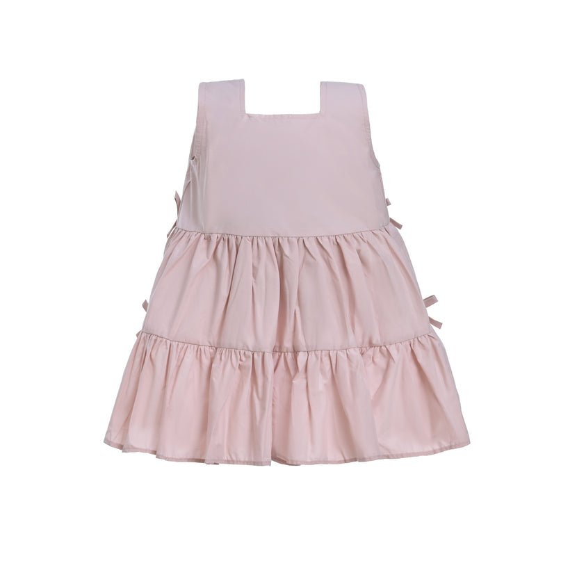 Pink Tiered Ribbon Sleeveless Dress