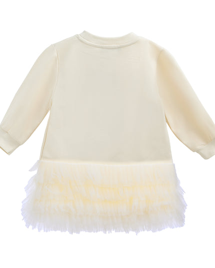 Beige Ruffle Ribbon Dress