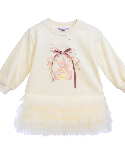 Beige Ruffle Ribbon Dress