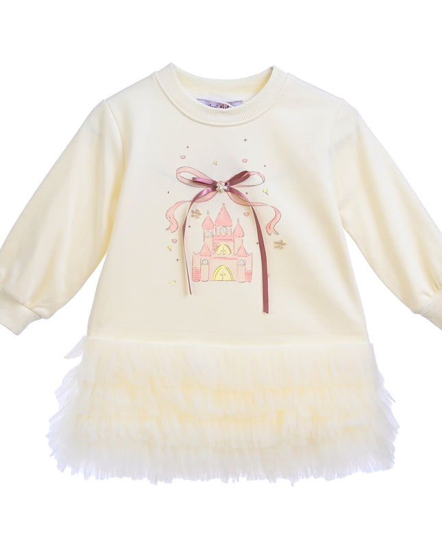Beige Ruffle Ribbon Dress