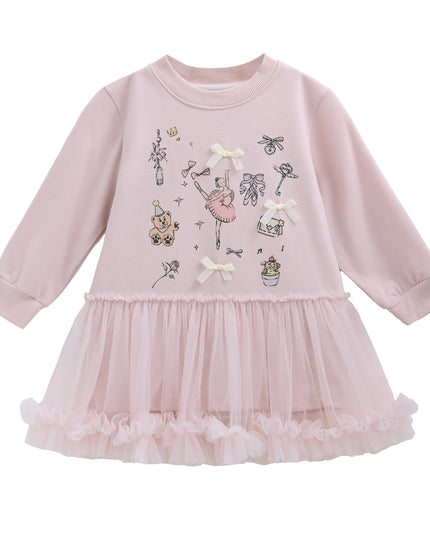 Pink Ballet Ruffle Bow Dress