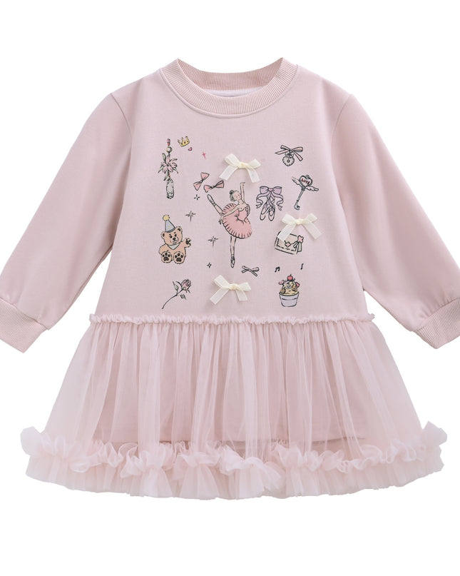 Pink Ballet Ruffle Bow Dress