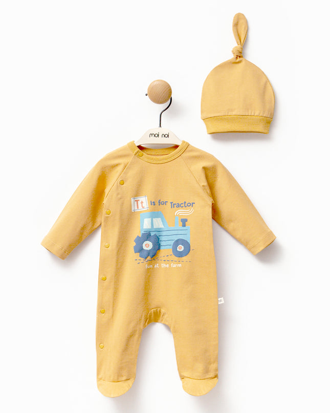 kids-atelier-moi-noi-baby-boy-yellow-tractor-graphic-babygrow-hat-mnb1130
