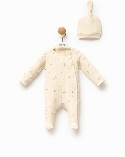 kids-atelier-moi-noi-baby-boy-cream-leaf-print-babygrow-hat-mnb1164