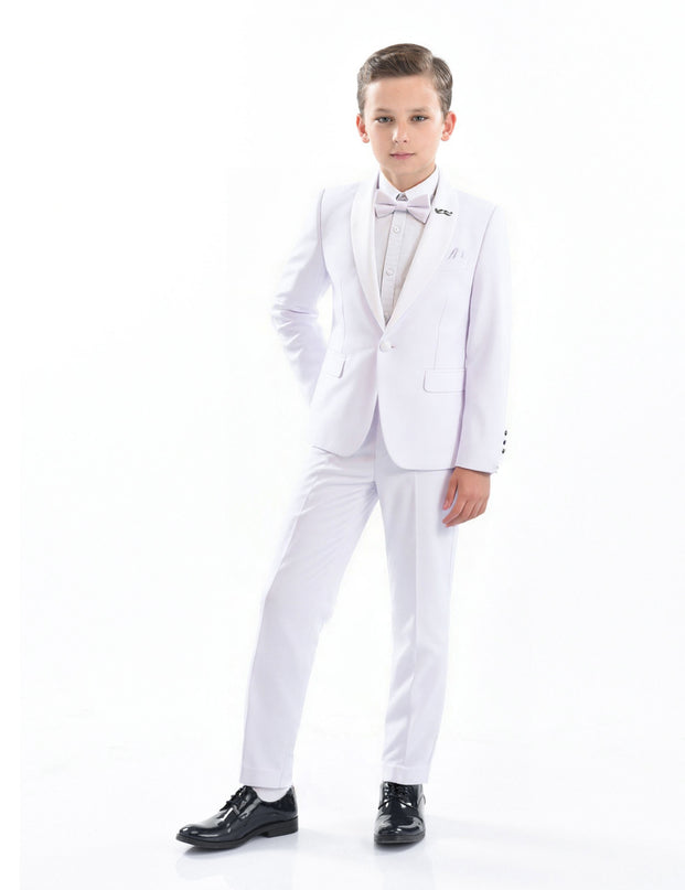 White Shawl Lapel Wool Suit