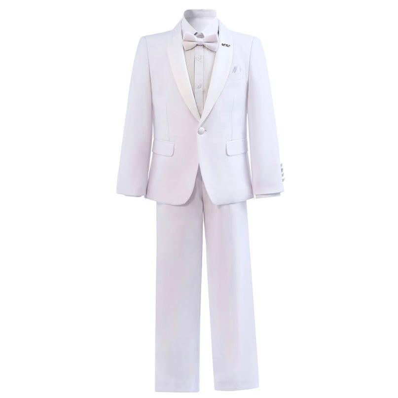 White Shawl Lapel Wool Suit