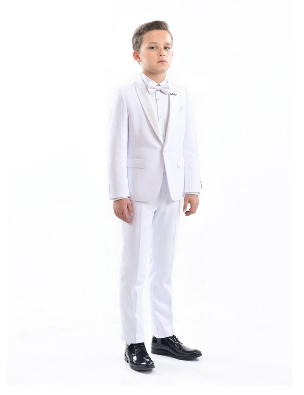 White Shawl Lapel Wool Suit