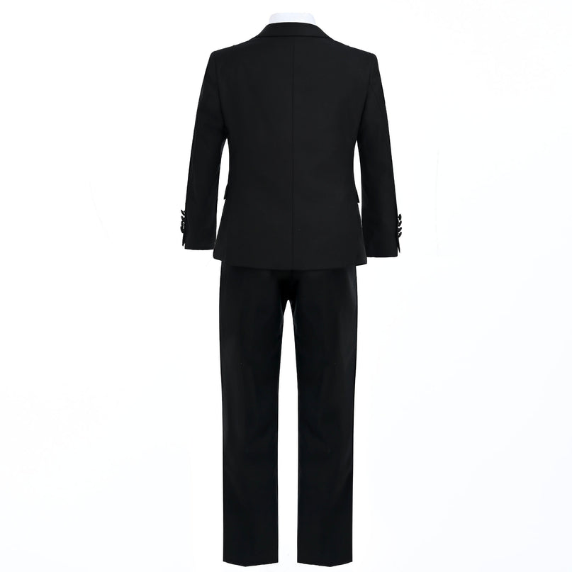 Black Peak Lapel Trim Wool Suit
