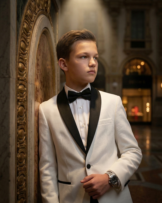 kidsatelier-moustache-White-Tuxedo-with-Black-Shawl-Lapel