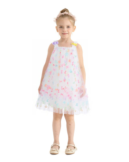 White Ombre Butterfly Dress
