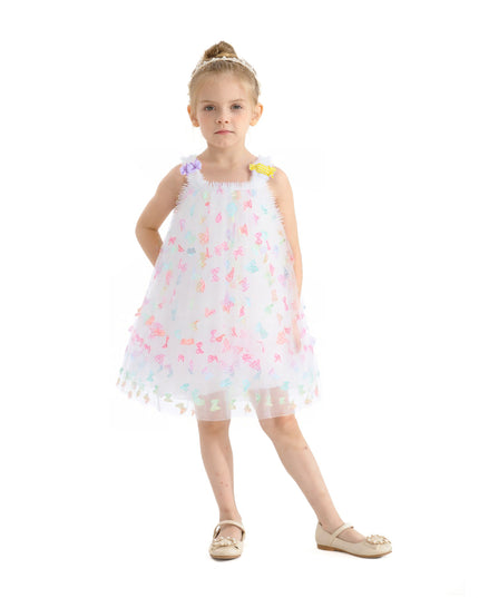 White Ombre Butterfly Dress