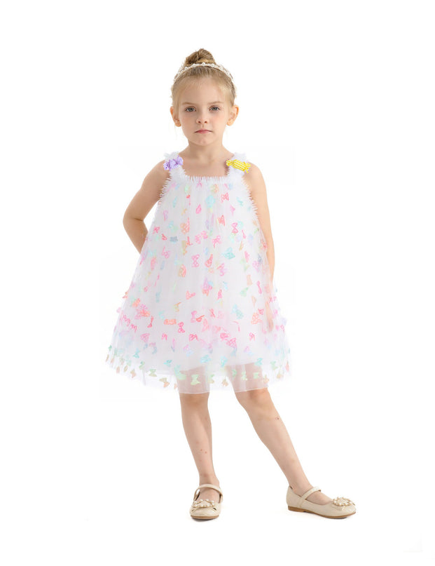 White Ombre Butterfly Dress