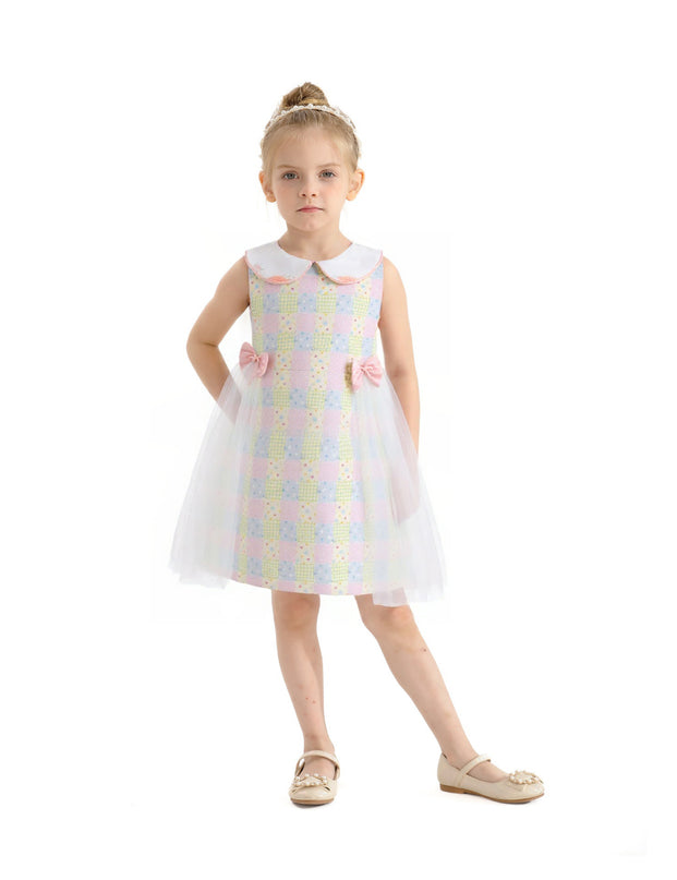 Yellow Spring Gingham Tulle Dress