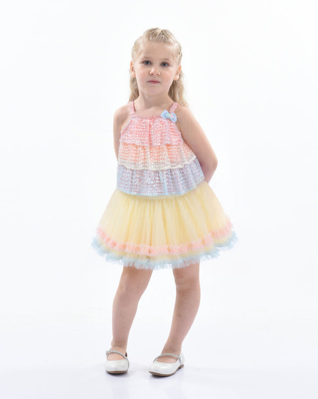 Salmon Sunset Layered Dress Set