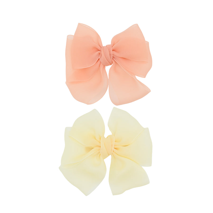 Multicolor Ribbon Bow Hairclip Set