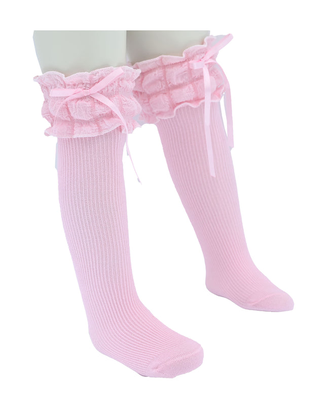 Ruffled Ribbon Long Socks
