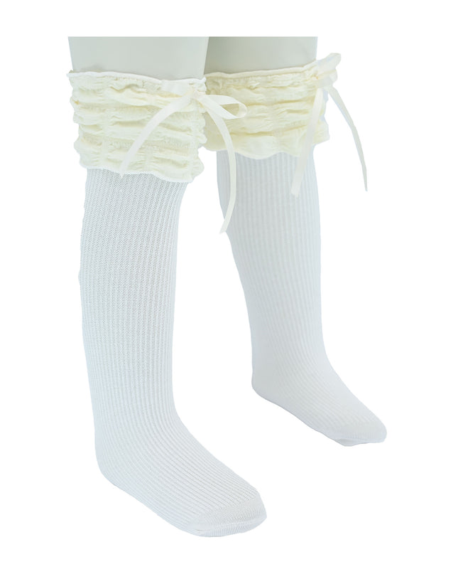 Ruffled Ribbon Long Socks