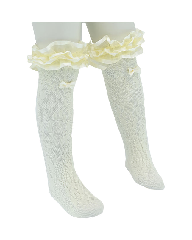 Layered Ruffle Bow Socks