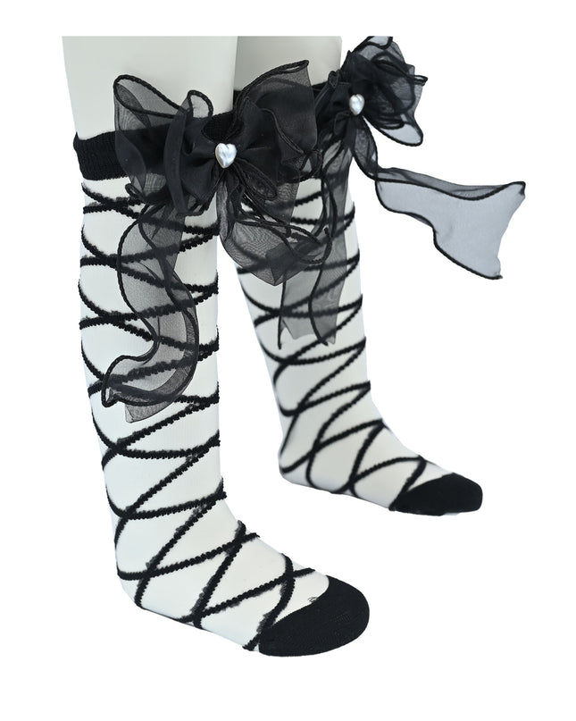 Tulle Tie Wrap Heart Socks