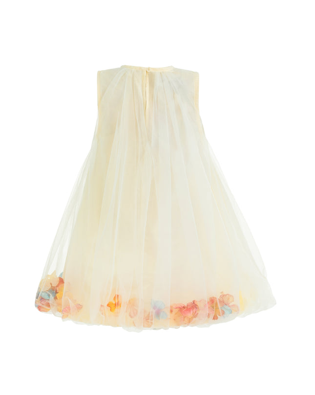 Ivory Floral Layered Sleeveless Dress