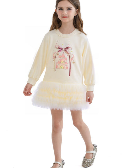 Beige Ruffle Ribbon Dress