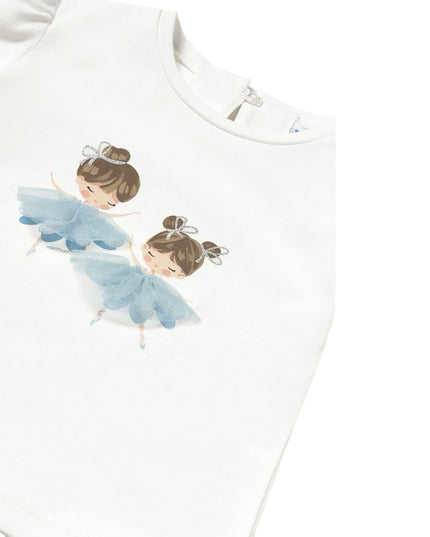 Kids Atelier-Mayoral-Natural Sky Blue Embroidered Ballerina T-Shirt