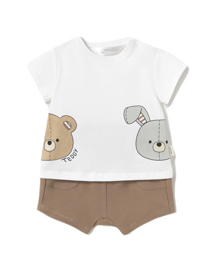 Kids Atelier-Mayoral-Newborn Boy Animal Shorts And T-Shirt Set