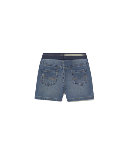 Kids Atelier-Mayoral-Baby Denim Shorts with Elastic Waistband