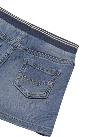 Kids Atelier-Mayoral-Baby Denim Shorts with Elastic Waistband