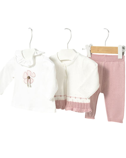 Kids Atelier-Mayoral-Newborn 3-Piece Knit Set