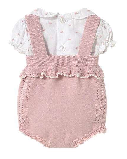 Kids Atelier-Mayoral-Newborn Girl Tricot Romper With Blouse
