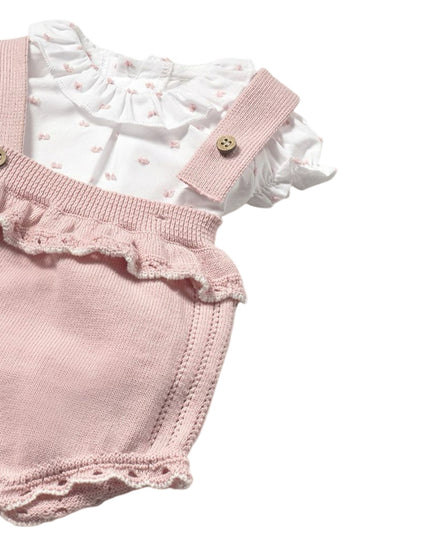 Kids Atelier-Mayoral-Newborn Girl Tricot Romper With Blouse